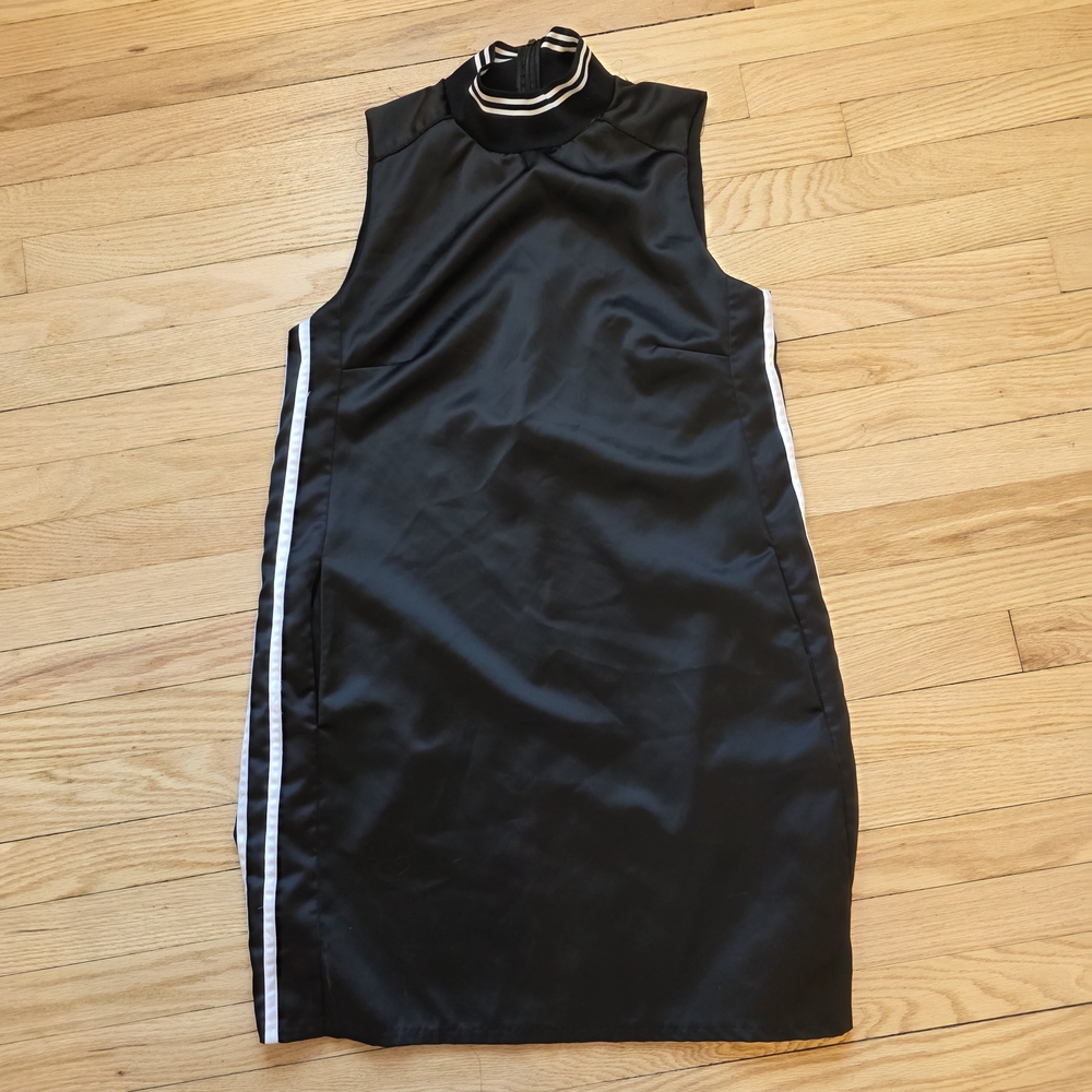 Studio Badgley Mischka Black & White Athletic Track Dress W/ Pockets Size 10